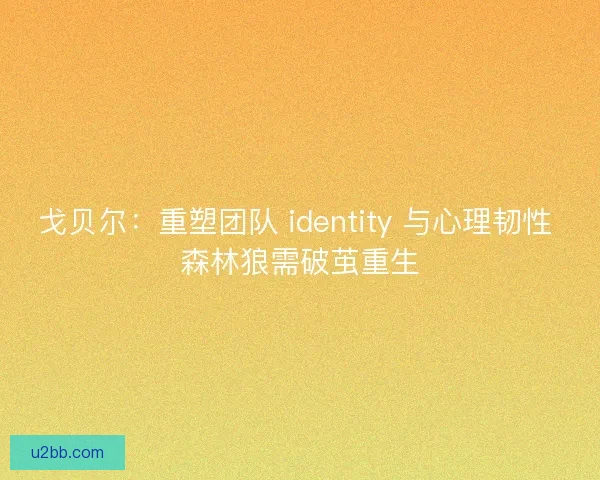 戈贝尔：重塑团队 identity 与心理韧性 森林狼需破茧重生