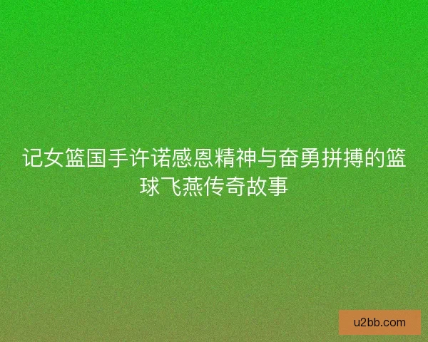 记女篮国手许诺感恩精神与奋勇拼搏的篮球飞燕传奇故事