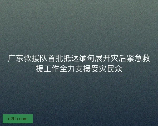 广东救援队首批抵达缅甸展开灾后紧急救援工作全力支援受灾民众